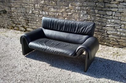 null De Sede DS2011/12 : black leather sofa

Circa 2000

Backs individually removable....