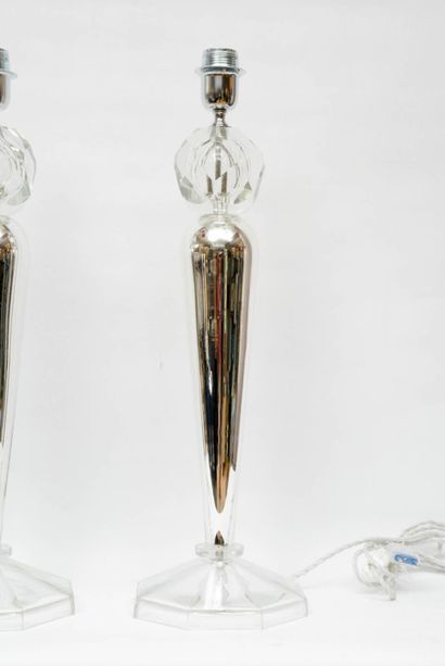 null Murano - Toso : Pair of lamps Murano glass ,Signed ,Height: 24 in. (60.96 cm)...