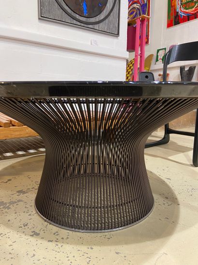 null Warren Platner : Coffee table 

Marquina marble and black tubes?circa 2010 

H39,5xD91...