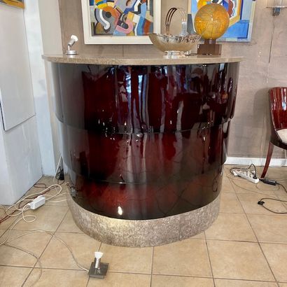 null Rio rosewood veneer and marble slab bar counter 

Art deco

(Fully restored)...