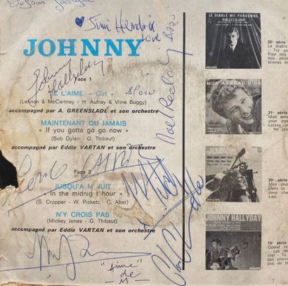 ENSEMBLE D'AUTOGRAPHES du Jimi Hendrix Experience - 14 octobre 1966 Six Autographes...
