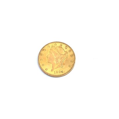 Une pièce de 20 dollars or 20 dollars, Liberty, 1904

Poids : 33.49 g.