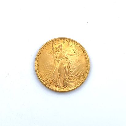 Une pièce de 20 dollars or 20 dollars, Saint Gaudens, 1922

Poids : 33.47 g.