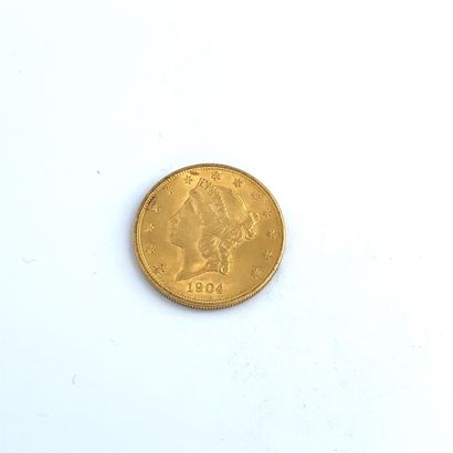 Une pièce de 20 dollars or 20 dollars, Liberty, 1904

Poids : 33.47 g.