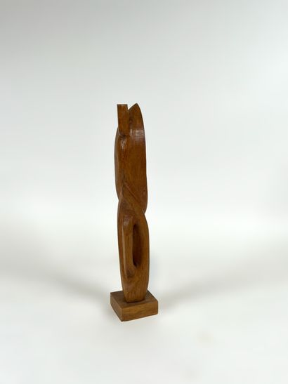 François POCHON (?-2007) - Sculpture en bois d'acajou d'Afrique