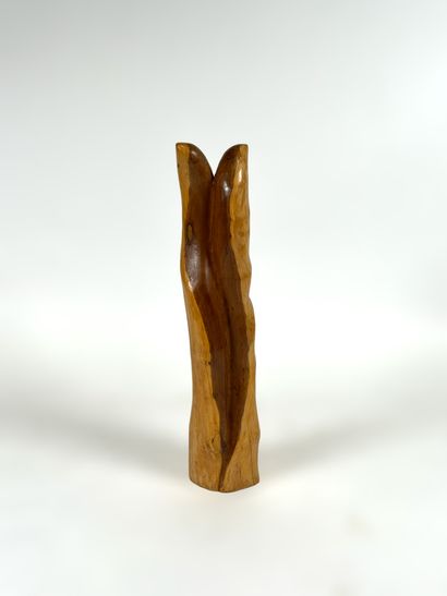 François POCHON (?-2007) - Grande sculpture en bois clair 