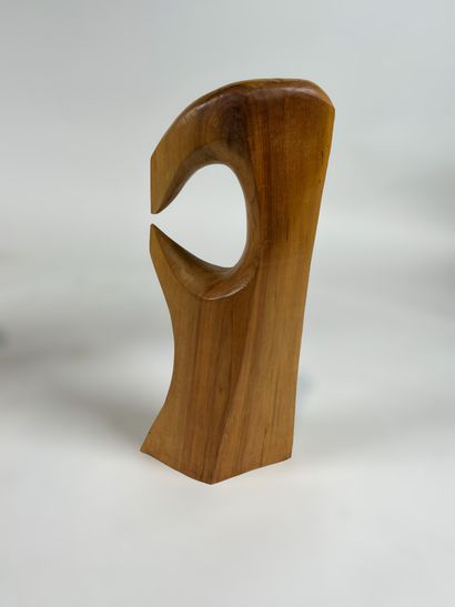 François POCHON (?-2007) - Sculpture de forme libre en bois de noyer