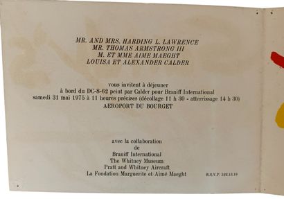 Alexander CALDER (1898 - 1976) - Carton d'invitation pour l'exposition du 31 mai...