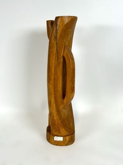 François POCHON (?-2007) - Sculpture en châtaignier