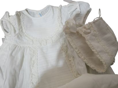 Linge et poupées Robe de baptême en dentelle.
On joint :
- Un bonnet et une paire...