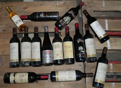 * Lot de bouteilles de vin. * Lot de bouteilles de vin : Haut Médoc, Château de Blanchon...