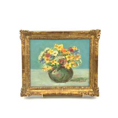 * Félix LABBÉ, Bouquet de fleur, trois huiles sur panneau * Félix LABBÉ (XIXe siècle)
Bouquet...