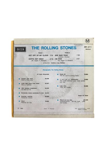 Rolling Stones The Rolling Stones
Get off of My Cloud
FRANCE, DECCA, 461.211 
Disque...