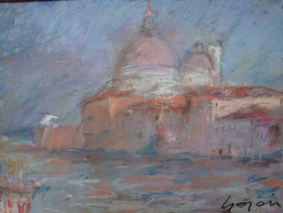 Pierre GOGOIS Venise Santa Maria Maggiore: huile sur toile, signée en bas à droite....