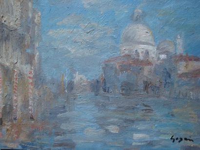 Pierre GOGOIS Venise le Grand Canal: pastel encadré, signé en bas à droite. Dim:...