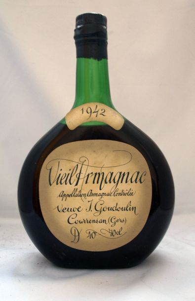 1 bouteille ARMAGNAC, Goudoulin, 1942, (...