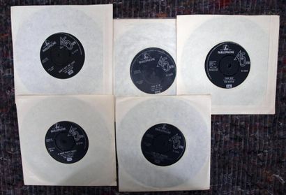 null BEATLES : 5 x 7'' UK pressing (PARLOPHONE / EMI) Black/silver label (- / NM...