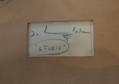 null Edgar STOEBEL (1909-2001) : « Nu à la colombe ». Huile sur toile, signée en...