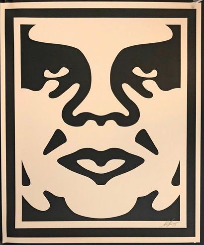 null Shepard FAIREY (1970 'André Giant (fond créme), Triptyque impréssion noire,multiple...
