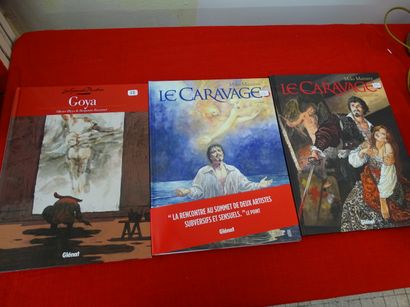  2 comic books on Caravaggio published by Glenat + 1 comic book on Goya Gazette Drouot
