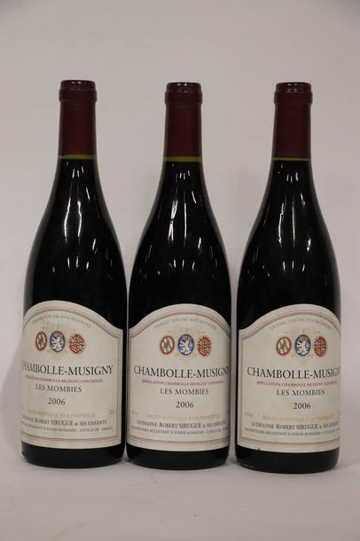  3 Bout. Chambolle Musigny les Mombies - Dom. Robert Sirugue - 2006. Gazette Drouot