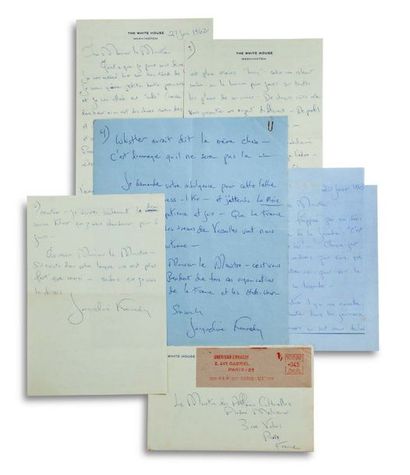 KENNEDY JACQUELINE (1929-1994) 3 signed autograph letters, signed « Jacqueline Kennedy...