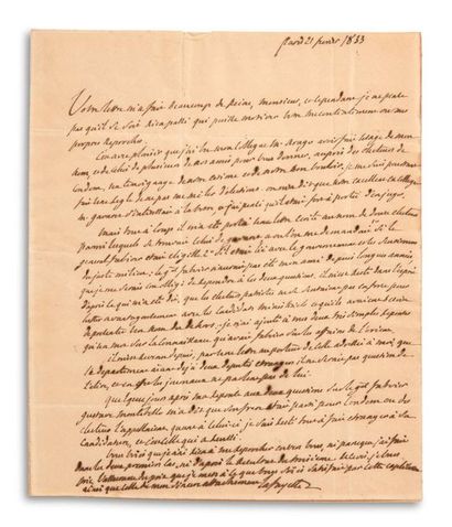 LAFAYETTE MARIE-JOSEPH DE (1757-1834). Signed autograph letter, signed « Lafayette...