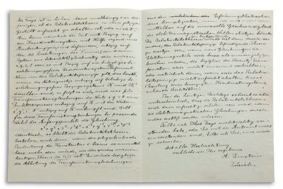 EINSTEIN ALBERT (1879-1955). Signed Autograph Letter. « A. Einstein », Zürich 24...