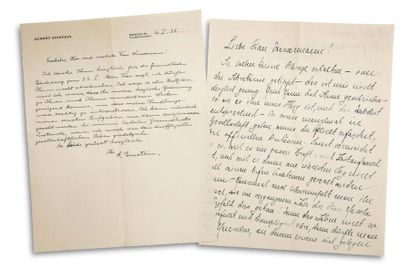 EINSTEIN ALBERT (1879-1955). Signed autograph letter, signed « A. Einstein », Berlin...