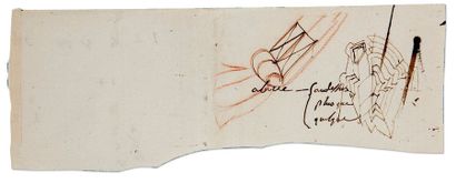 NAPOLÉON Ier (1769-1821) Empereur CROQUIS originaux avec 6 mots autographes; fragment...
