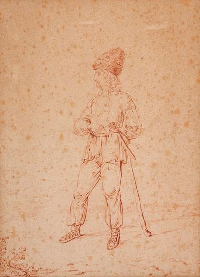ECOLE FRANCAISE, 1809 Homme au bonnet et à la pipe
Homme au bonnet appuyé sur une...