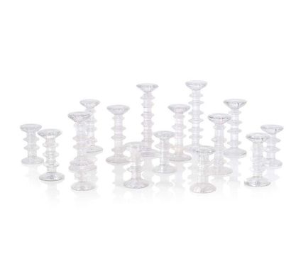 Timo Sarpaneva (1926-2006) 
Suite of 16 candlesticks called Festivo
Glass
Variable...