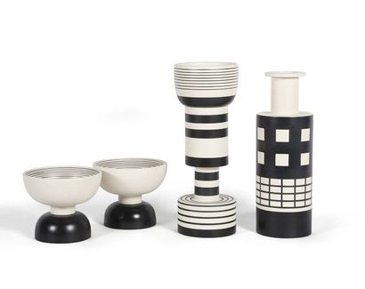 ETTORE SOTTSASS (1917 -2007) 
Set including 2 vases and 2 bowls from the Hollywood...