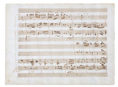 MOZART WOLFGANG AMADEUS (1756-1791) 
MANUSCRIT MUSICAL autographe pour la Sérénade...