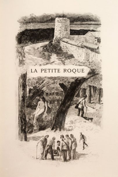 MAUPASSANT (Guy de) 
La Petite roque. Paris, L. Carteret, 1907. In-4, maroquin vert...