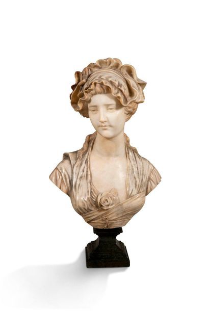 Ada CIPRIANI (1904-?) Ada CIPRIANI (1904-?)


Buste de jeune femme à la rose en marbre...