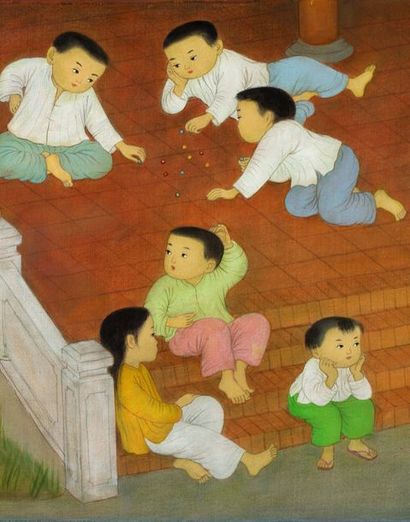 MAI trung THU (1906-1980) Joie de vivre II, 1963
Ink and color on silk, signed an...