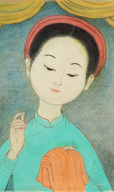 MAI trung THU (1906-1980) La couture, 1966
Ink and color on silk, signed and dated...