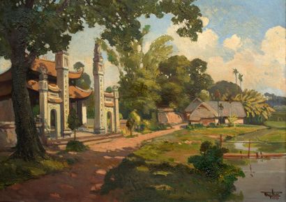 NGUYEN MAI THU (XXE) Village traditionnel, 1937
Oil on canvas signed and dated lower...