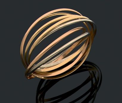 CARTIER Bracelet "semainier"
Ring three 18k (750) gold. Signed
Diameter: approx....