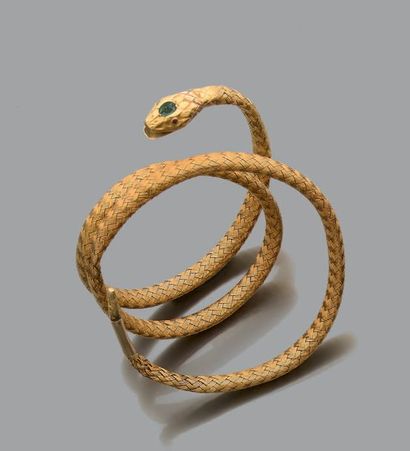 null BRACELET "SERPENT"
Or 18k (750) tressé.
Pb.: 28.4 gr

A gold bracelet.