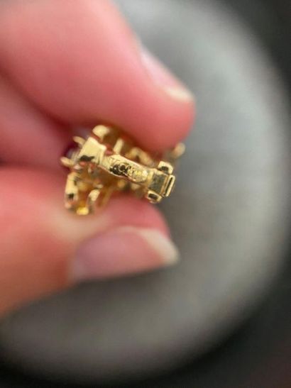 VAN CLEEF & ARPELS Pair of "Cosmos" flower earrings.
Diamonds, rubies, 18k gold (750)....