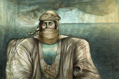 GHASEM HAJIZADEH (né en 1947) 
Homme au turban, Paris, 1986
Aquarelle sur papier,...