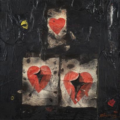 Burhan DOGANCAY (1929-2013) 
Open up your heart, 1998
Technique mixte et collage...
