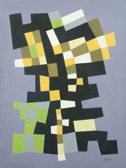 Jean LEPPIEN (1910-1991) Composition, 1956
Gouache on paper, signed lower right
65...