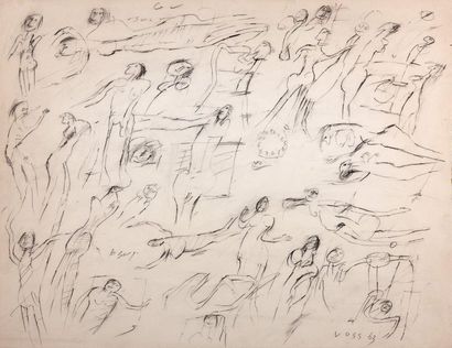 Jan Voss (né en 1936) Sans titre, 1963
Crayon sur papier, signé et daté en bas à...