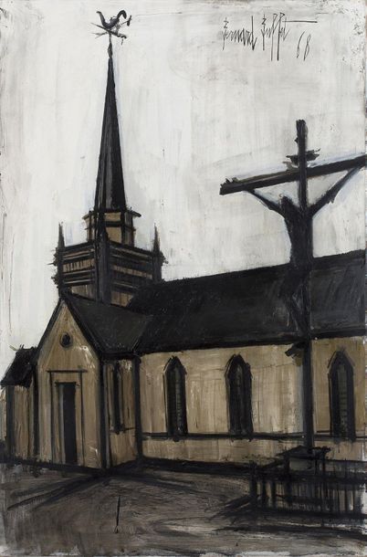 BERNARD BUFFET (1928- 1999) Eglise de Landerneau, 1968
Huile sur toile, signée et...