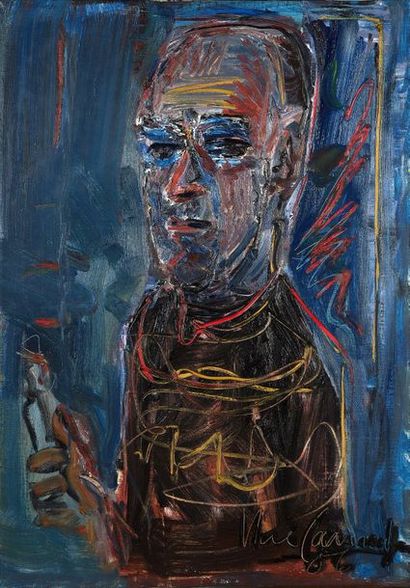 IBERÊ CAMARGO (1914-1994) Auto-retrato, 1986
Huile sur toile, signée en bas à droite,...