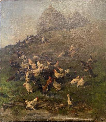 Alexandre DEFAUX (1826 - 1900) Alexandre Defaux (1826 - 1900)

Poules dans un champ

Huile...