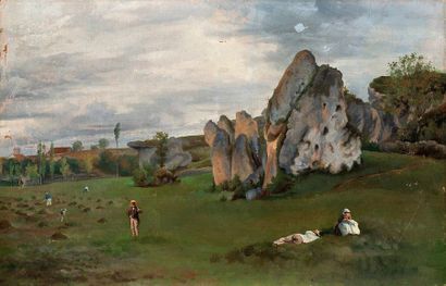 ÉCOLE IMPRESSIONNISTE Ecole impressionniste 

Paysage animé, circa 1864

Huile sur...